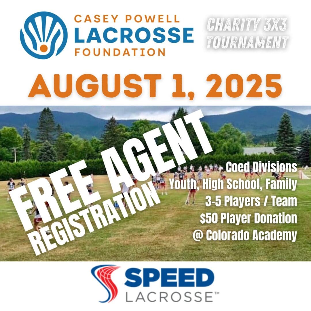 Lacrosse tournament flyer for August 2025.